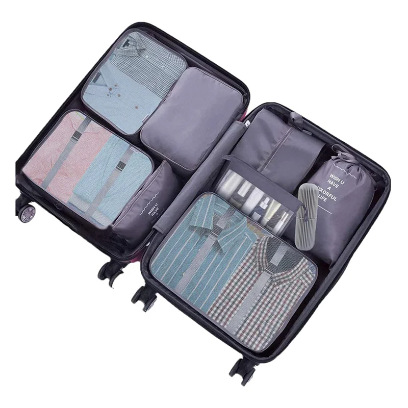 y51a cubes d'emballage pour valise, 18 pièces cubes d'emballage de voyage sacs de rangement de valise légers ensemble organisateurs de bagages
