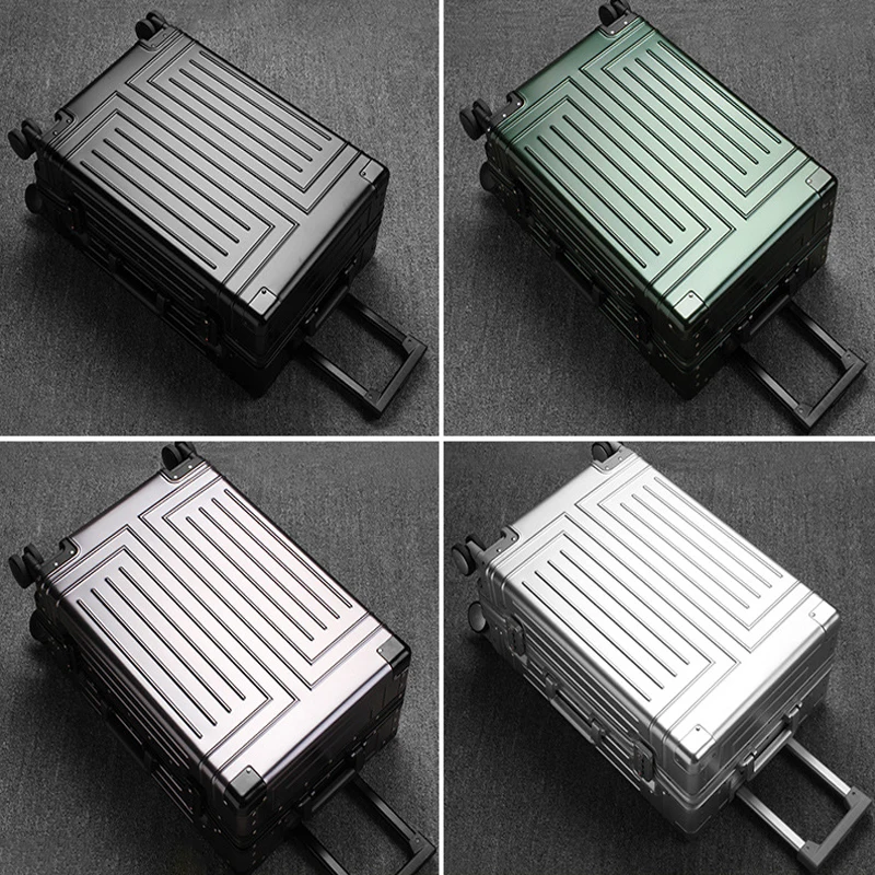 valise voyage en aluminium Étanche de 20/24/26/100% pouces, valise chariot à bagages avec mot de passe en métal de haut niveau, cabine de voyage, sacs de voyage, 28/30