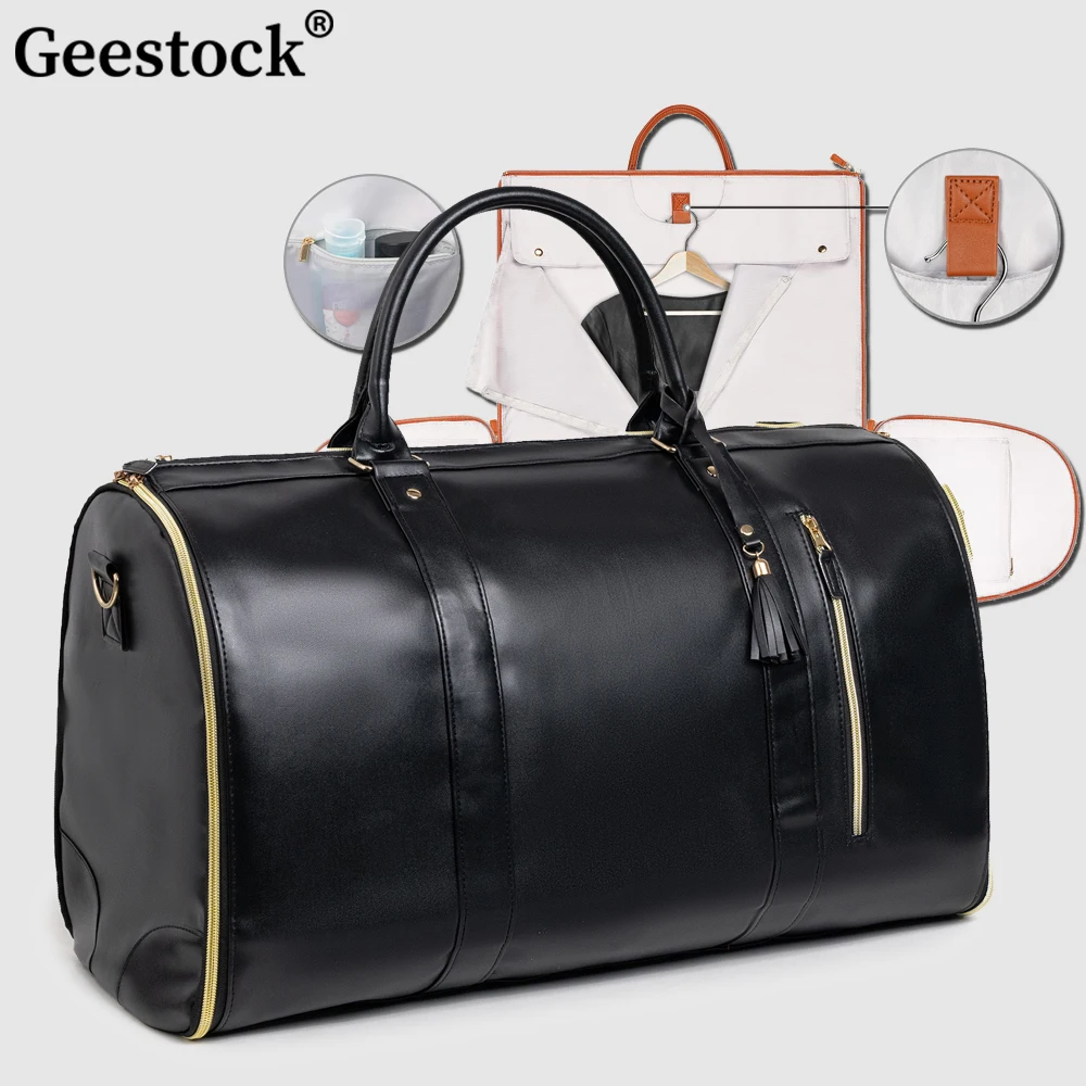 geestock-sac de rangement pliable trempé en pu pour femme, grande valise de voyage étanche, sac à main de dehors en plein air, -du-- end, nouveau