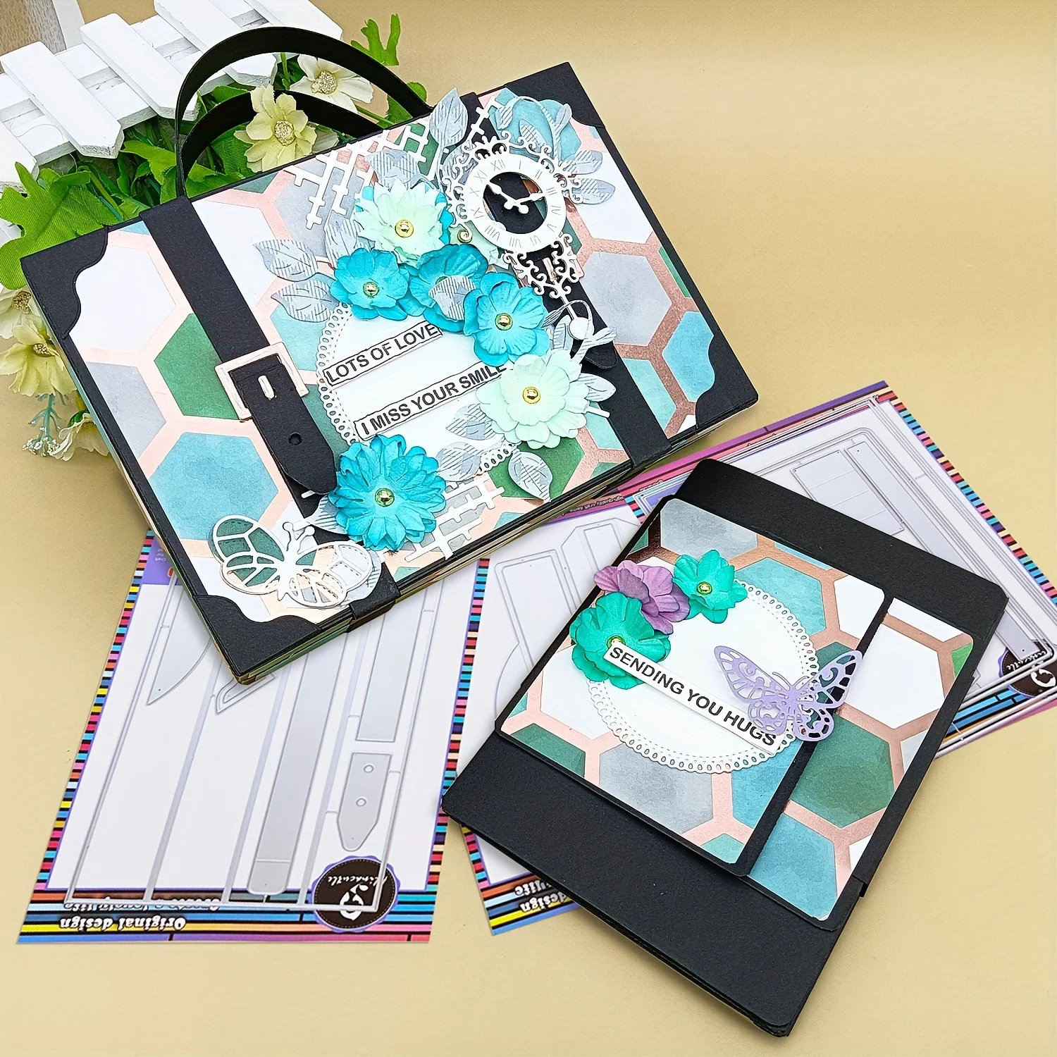1 ensemble d'album de valise fait à la main, découpe en métal découpée pour l'artisanat du papier, Albums de bricolage, cadeau/Scrapbooking Journal planificateur livre d'aventure