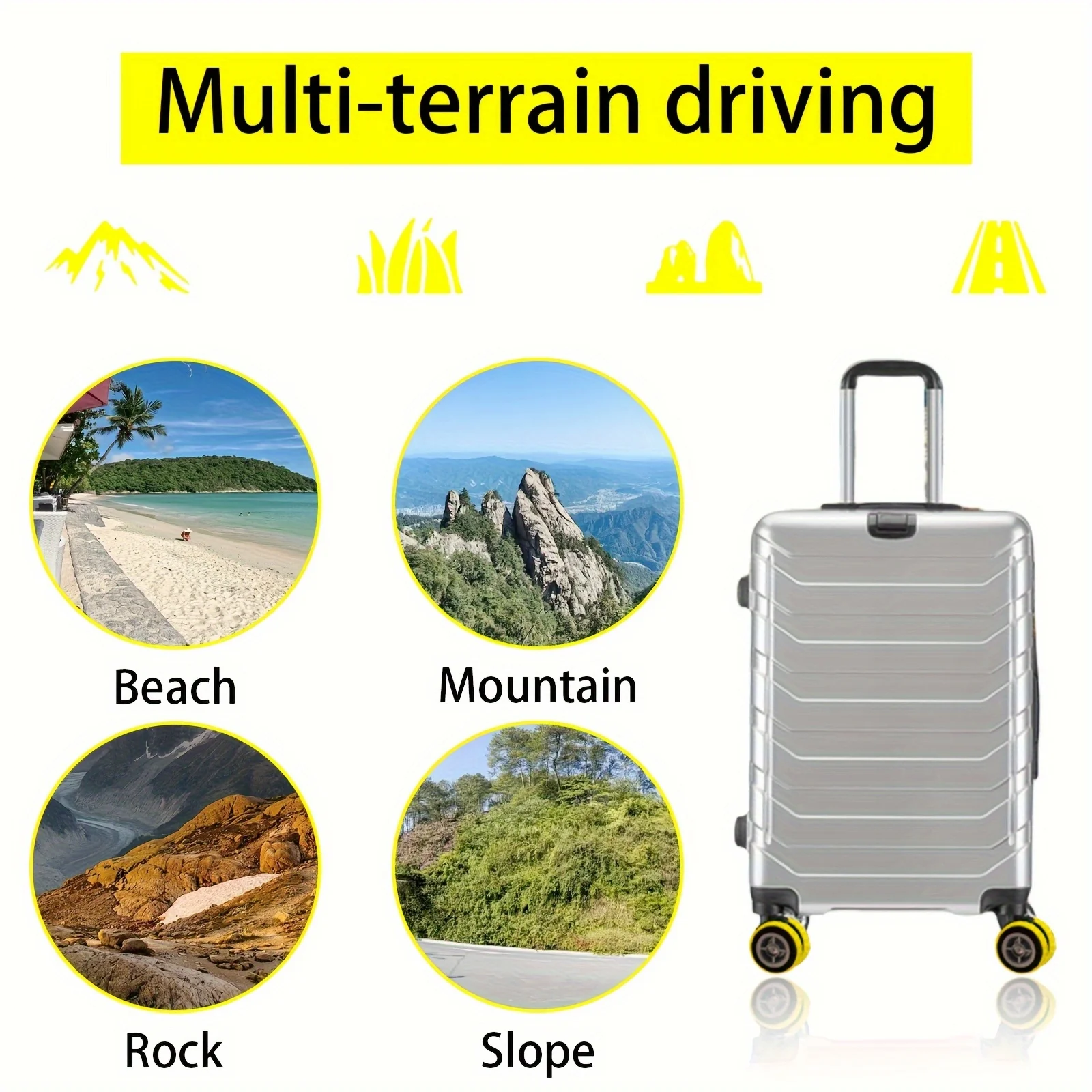 protecteur de roue de bagage en silicone de style sportif, 4 pièces, housse en caoutchouc antidérapante, réduisant le bruit et durable pour valises