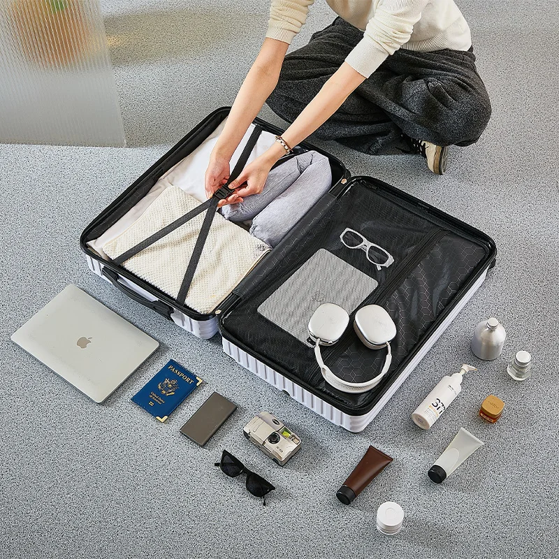 valise légère pour voyager, sac de transport de bagages pour enfants protégé par mot de passe pour hommes et femmes, valise en cuir de 20 à 26 pouces