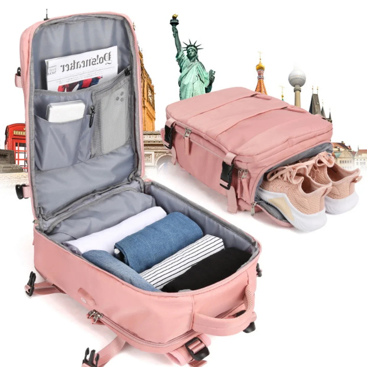 sac à dos de voyage de mode wizzair cabine sac à dos 40x30x20 avion, grande capacité sac décontracté étanche valise sacs à dos d'ordinateur portable