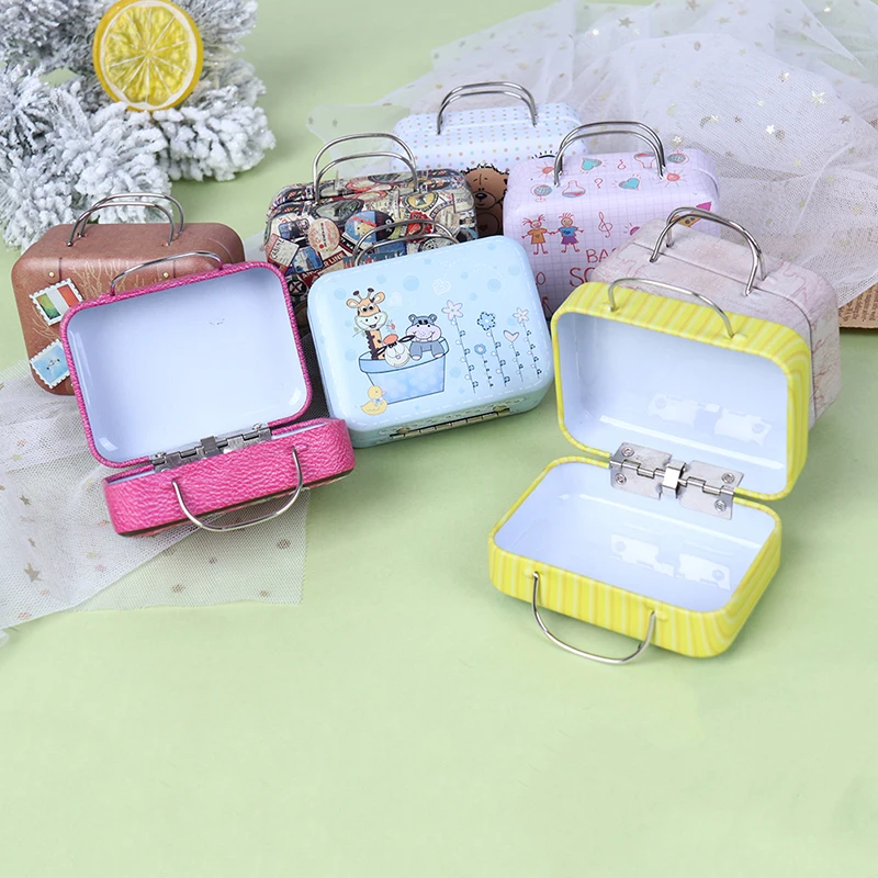 mini valise en métal pour poupées, jouets miniatures, décoration de la maison, course de coffre, mode