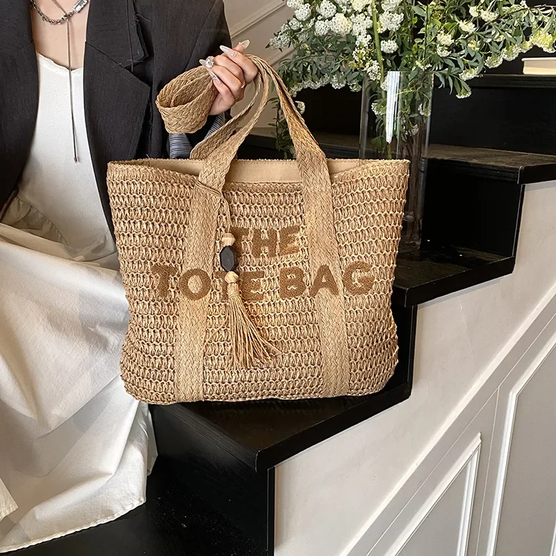 2025 créateur de mode femmes tissé sac à bandoulière grande capacité femme sac de banlieue paille plage fourre-tout sacs pochette sac à main sac à main