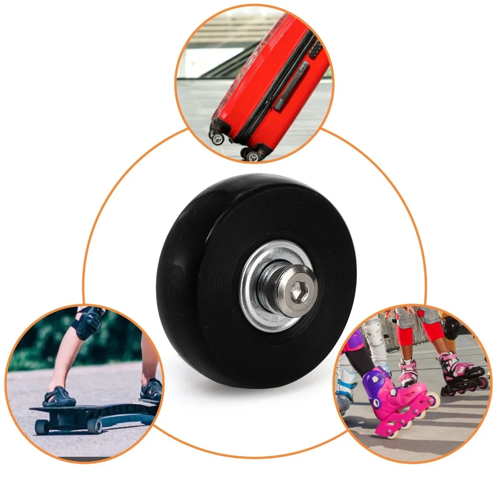 roues de valise silencieuses, chariot en caoutchouc, roulettes à bagages, sac de voyage durable de haute qualité, accessoires de réparation de roues pour roulement silencieux