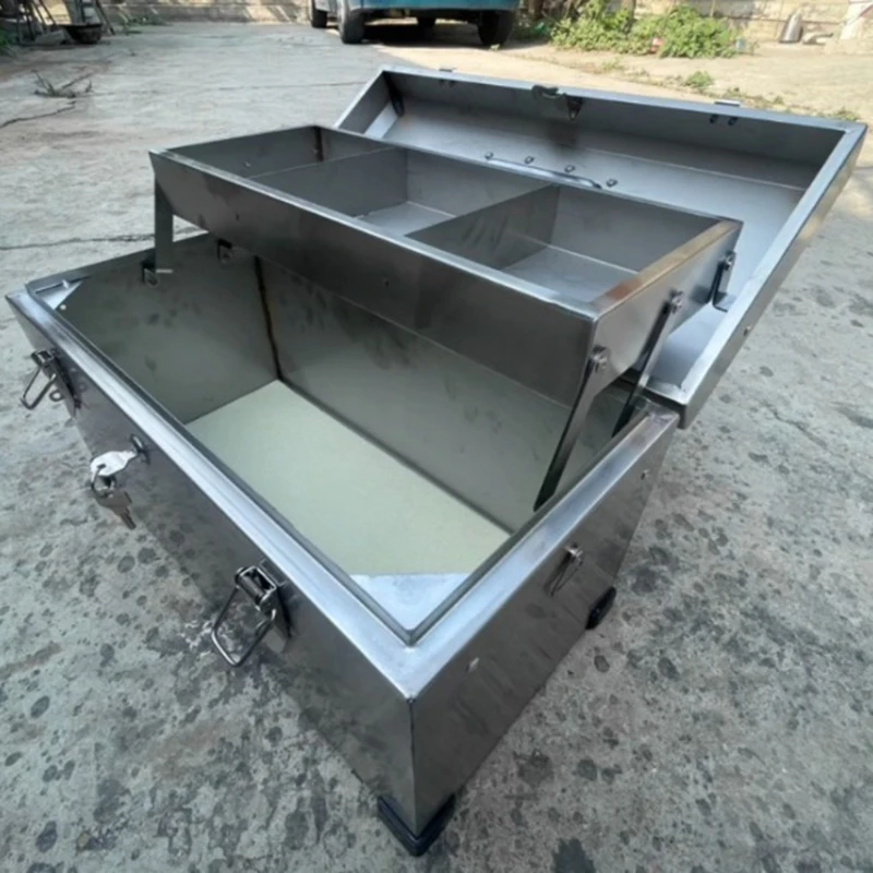 grande mallette à outils en acier inoxydable, valise de rangement multifonctionnelle pliante, boîte à outils pour électricien, étui rigide entièrement étanche