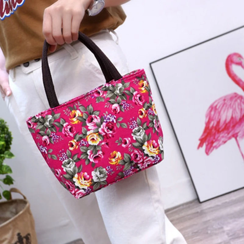 sac à main en toile imprimé rose pour femme, sac de voyage portable pour femme, mode décontractée, printemps, automne, nouveau, 2024