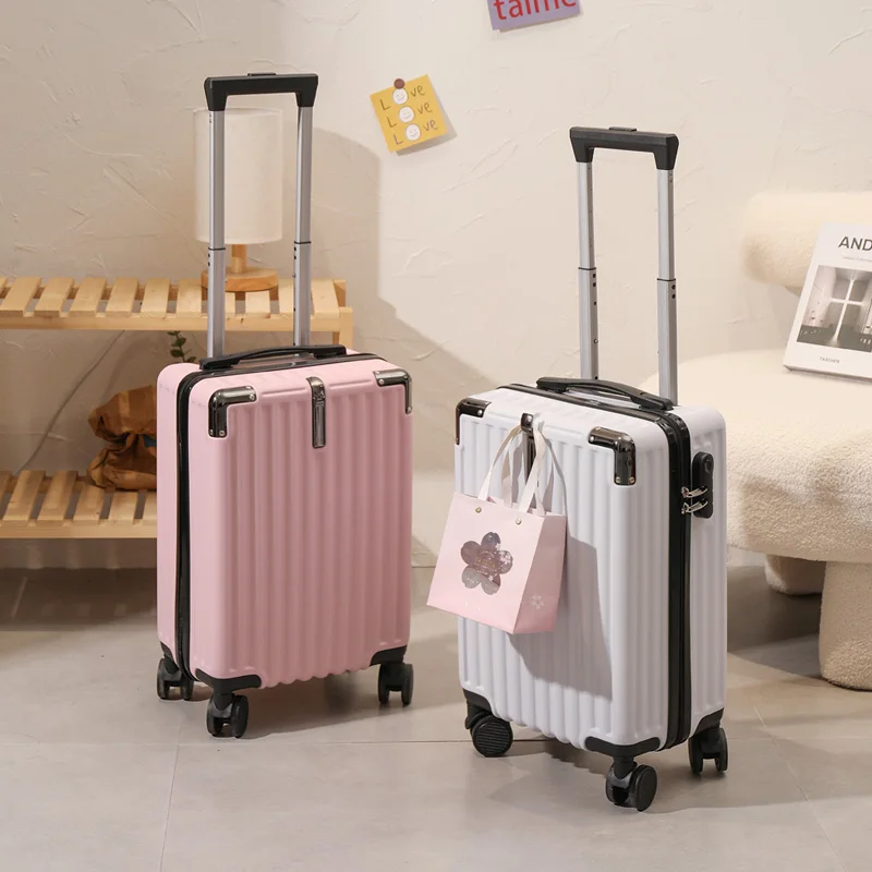 valise d'étudiant de 18 pouces, sac de voyage pour femmes, valise à roulettes pour la rentrée scolaire, voyage d'embarquement à main