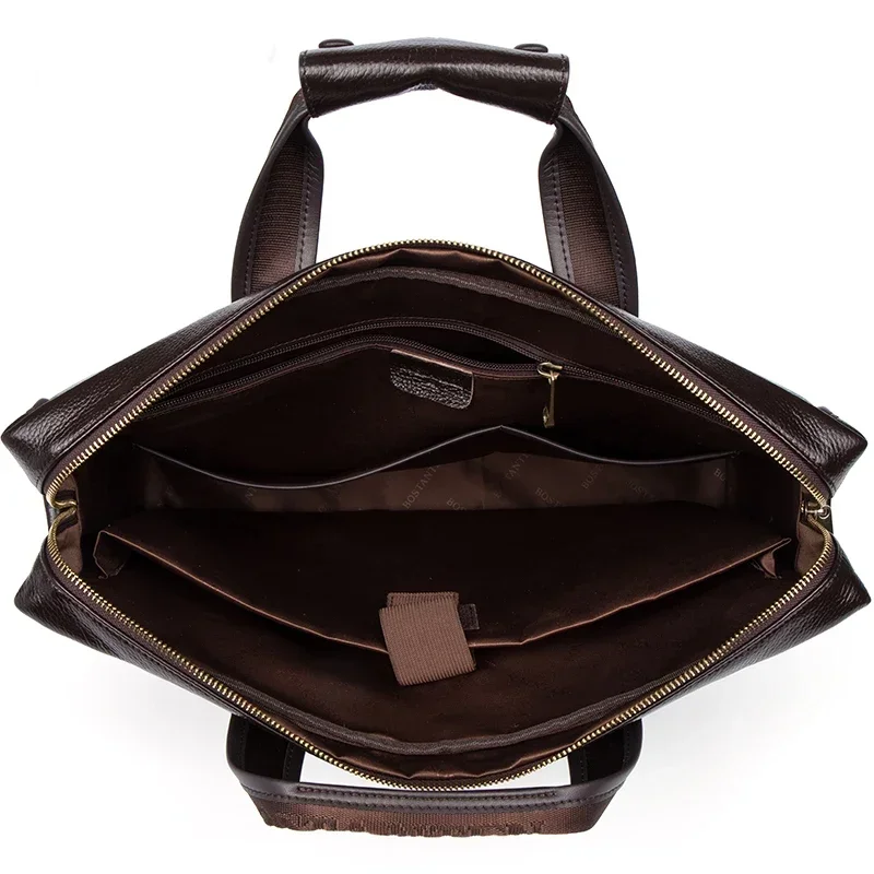 sac à main en cuir de vache 100% véritable pour hommes, sacoche à bandoulière, fourre tout, porte documents pour ordinateur portable, 14 pouces