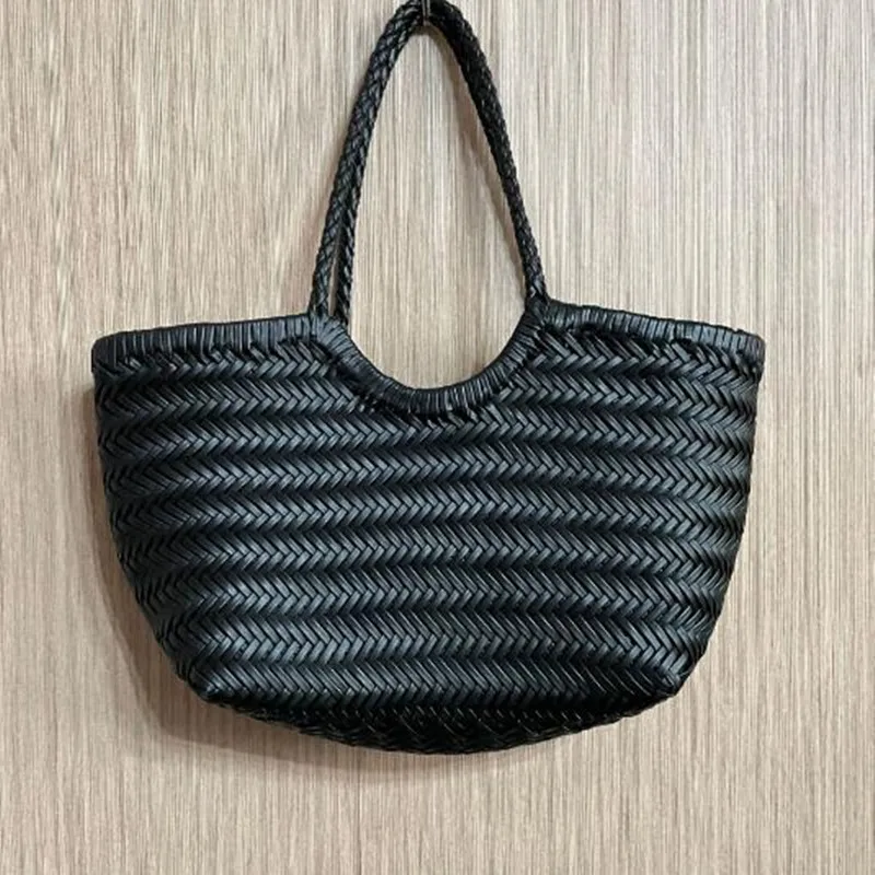sacs à main en cuir de mode pour femmes, tissage de cuir, sac de shopping décontracté, panier vintage, fourre-tout, sac de shopping croisé en peau de vache