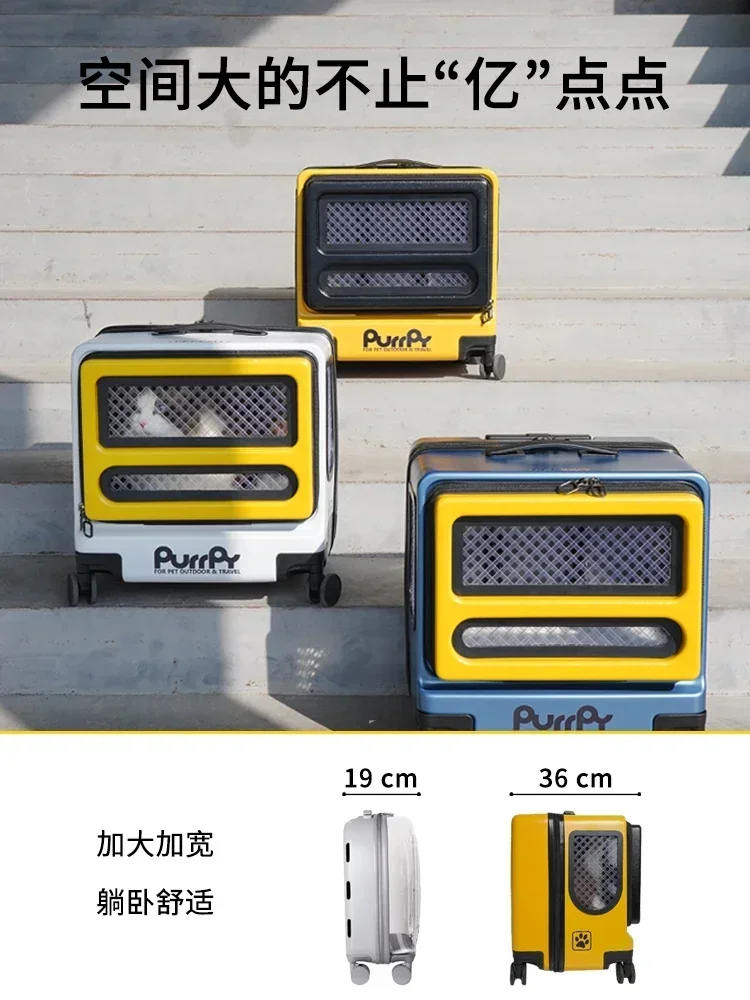 valise respirante de grande capacité pour animaux de compagnie, chariot de voyage portable, cabine pour chien et chat, sortie