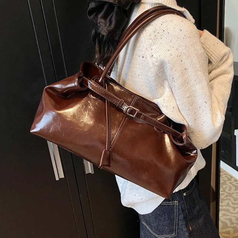 sac à main vintage pour femmes, grande capacité, sac de transport sous les bras, mode femme décontracté, fourre tout à bandoulière unique, nouvelle collection 2025
