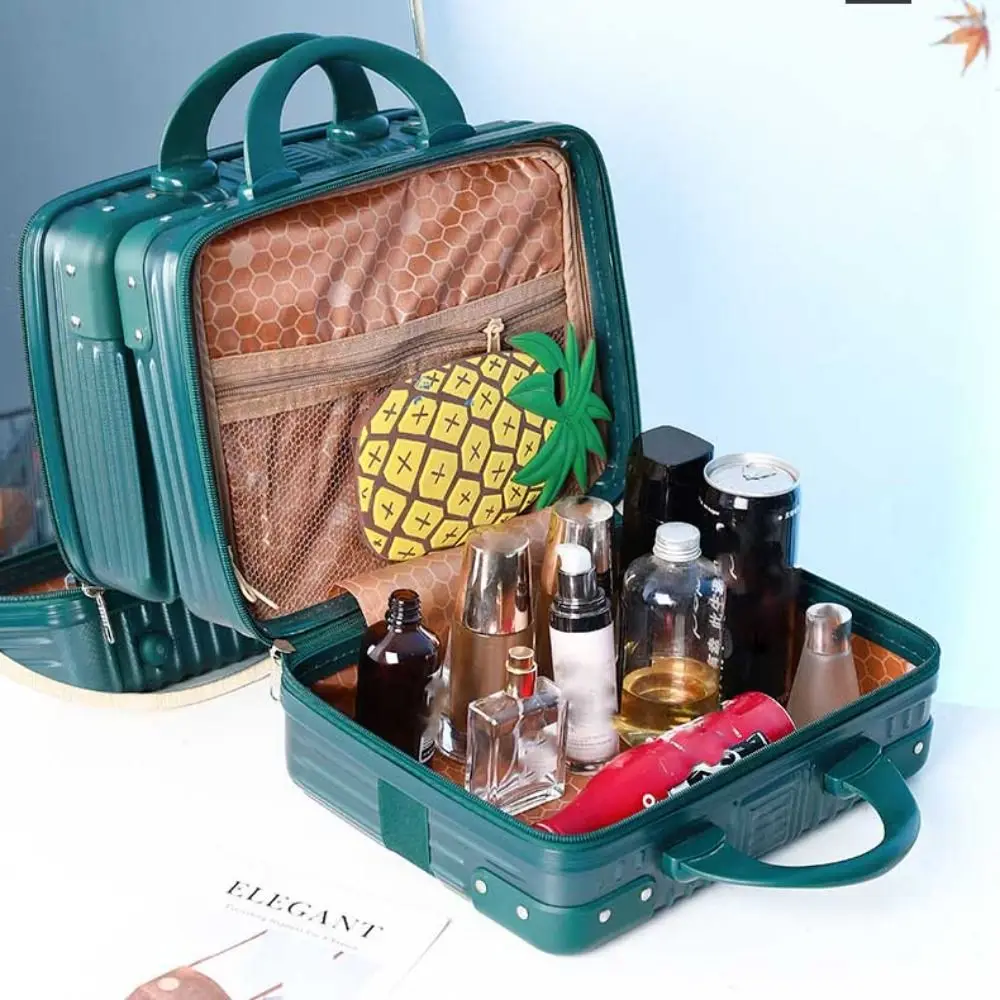 petite boîte à mot de passe de 14 pouces, mallette d'embarquement, mini valise de voyage, boîte à cosmétiques, organisateur de bagages à main, étui de maquillage
