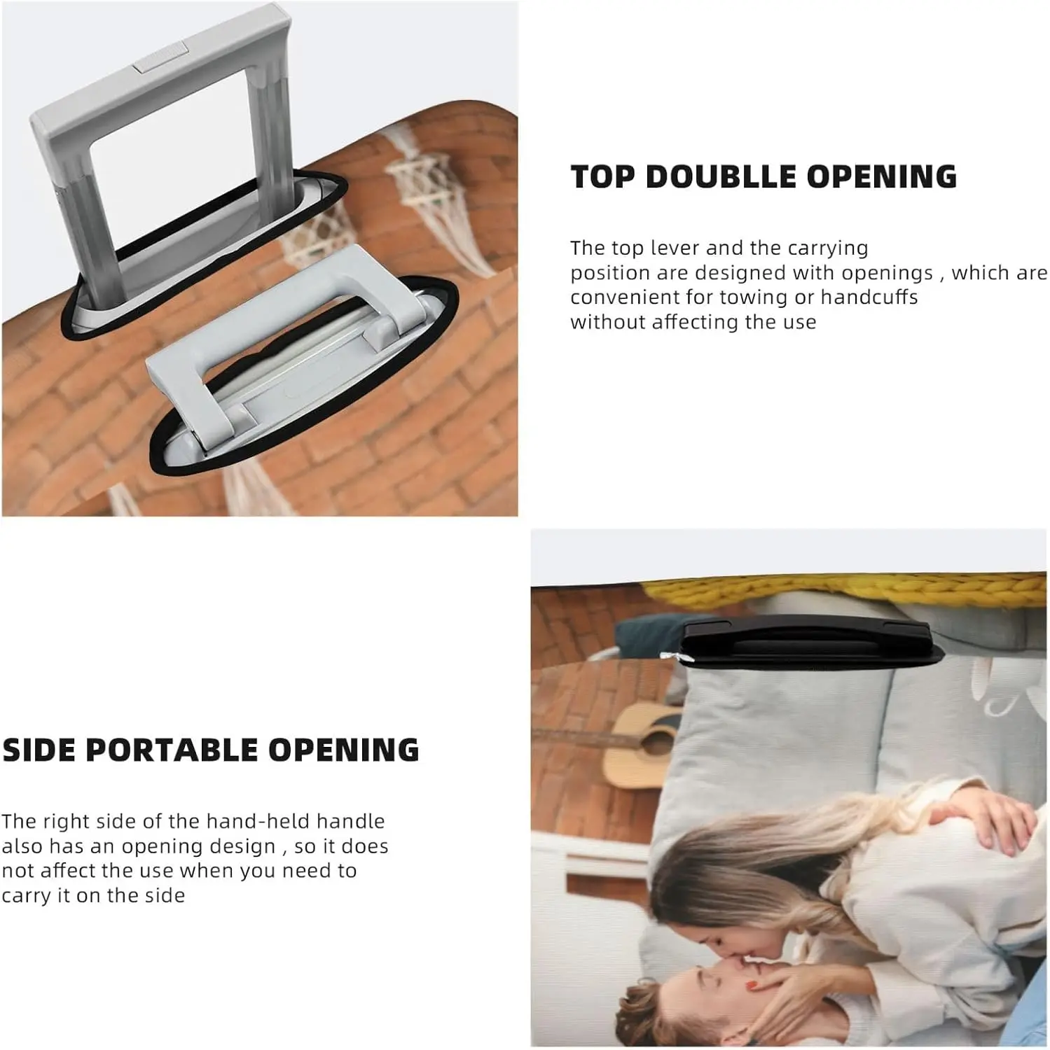 juste de bagage personnalisée avec photo et texte, protection de valise élastique personnalisée, lavable, double face, 1 pièce