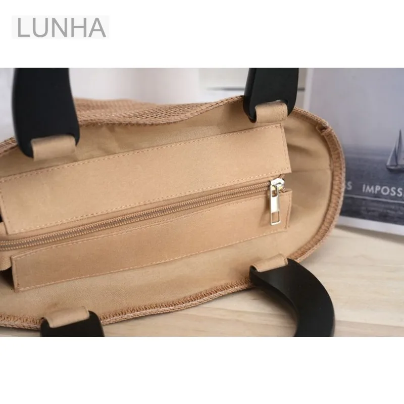 sac à main tissé en paille en forme de chapeau pour femmes, fourre tout de plage d'été, sac seau en paille de blé fait à la main pour les voyages de vacances