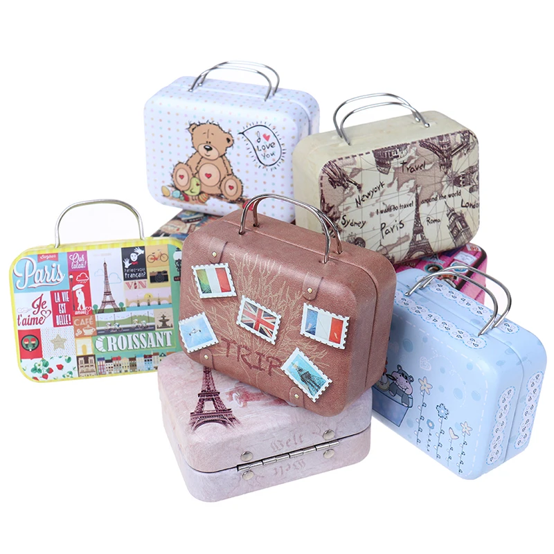 mini valise en métal pour poupées, jouets miniatures, coffre, décoration de maison de poupée, petite pochette boîte à bijoux, sac à main de poupée