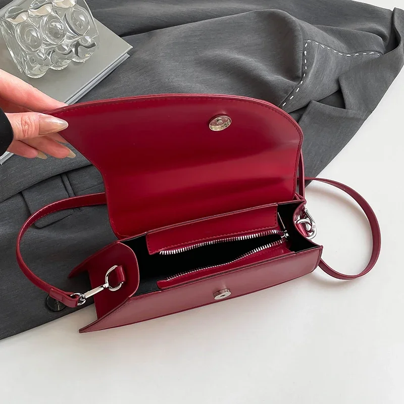 vintage femmes noir chic sac à bandoulière de luxe concepteur petits sacs à bandoulière mode rouge sac à main mignon en cuir pu sac à main sac a main