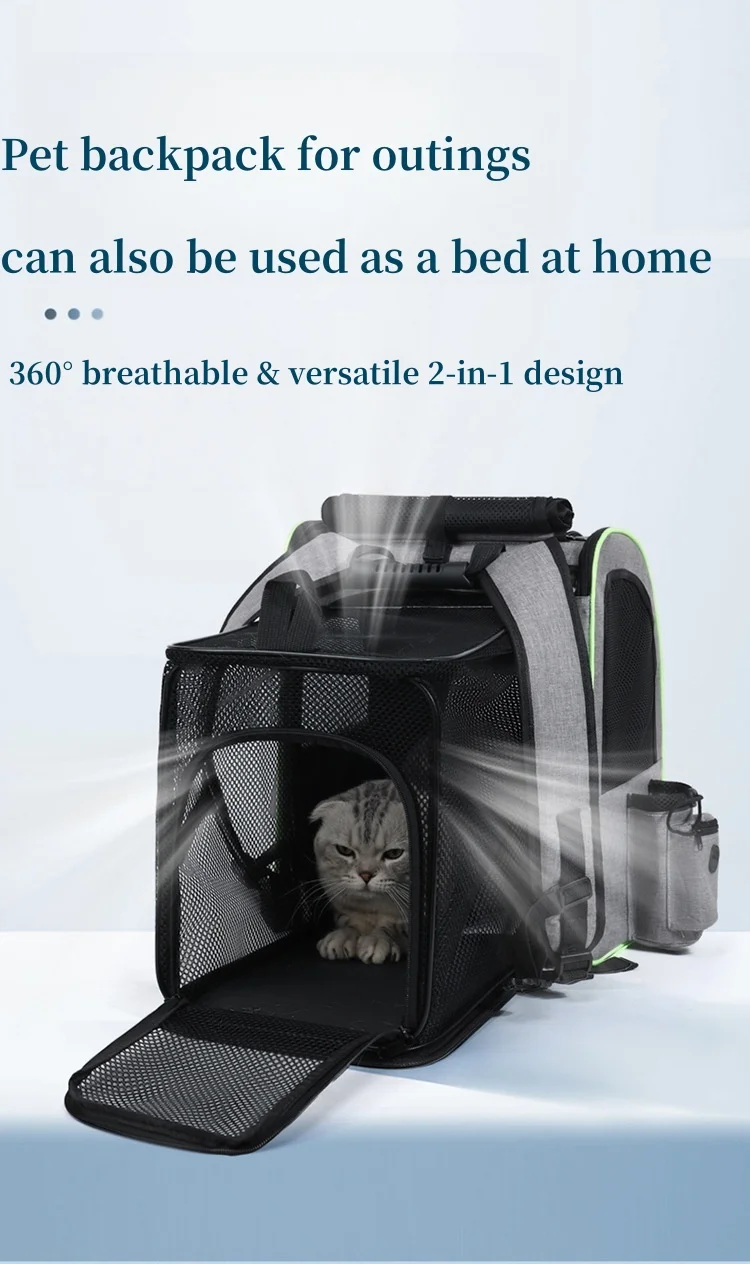 sac à dos extensible pour chat – grand espace, portable et pliable, respirant, sac de voyage pour animaux de compagnie pour les aventures en plein air