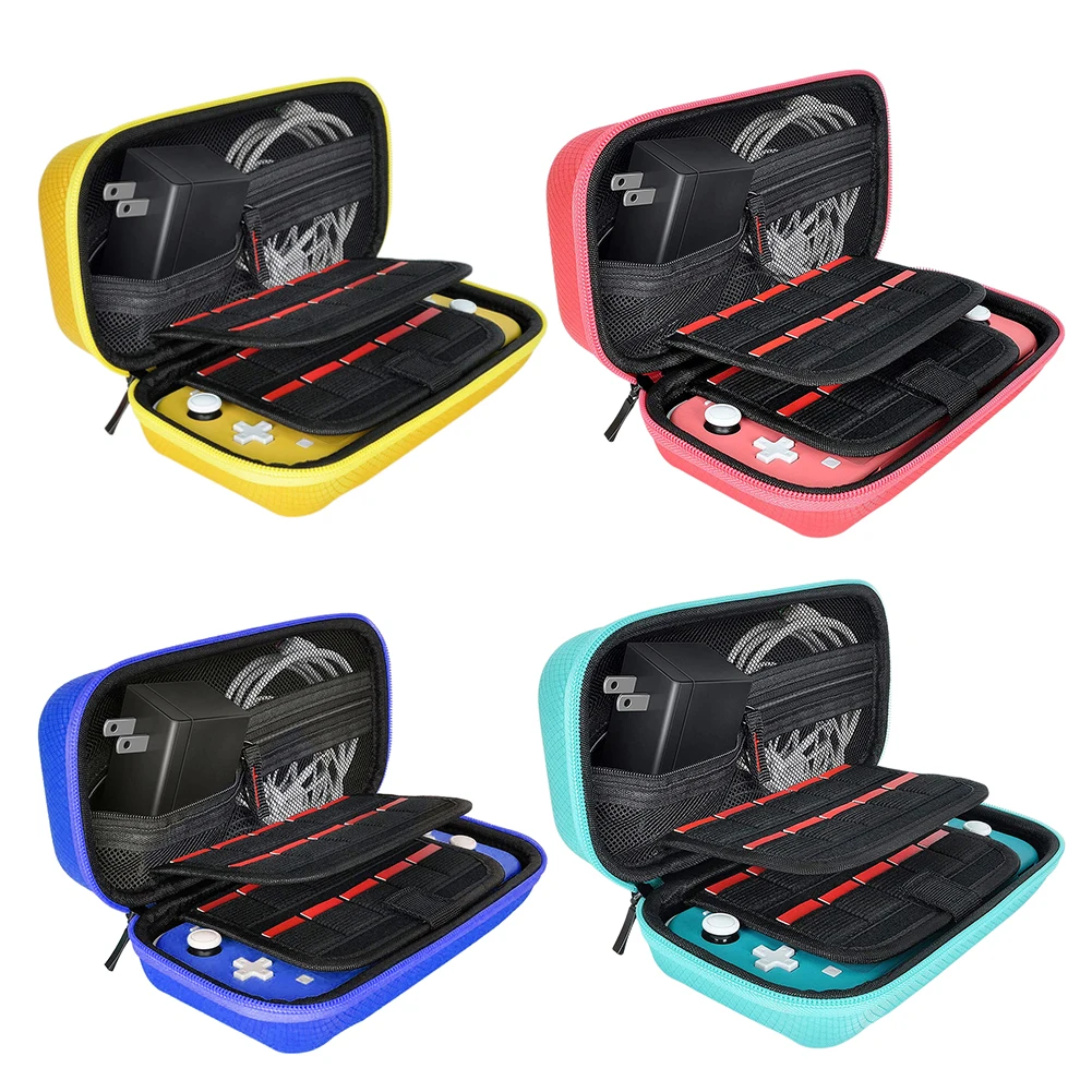 valise de protection de voyage en nylon eva, mallette de rangement rigide, résistant aux rayures, double compartiment, anti poussière pour switch lite