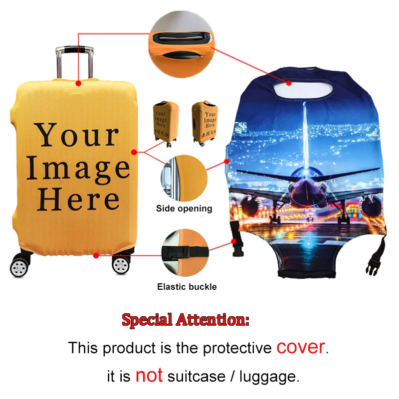 housse de valise de voyage pour avion go, carte d'avion, boîtier de chariot élastique de voyage, housse de protection anti poussière pour bagages, cadeau