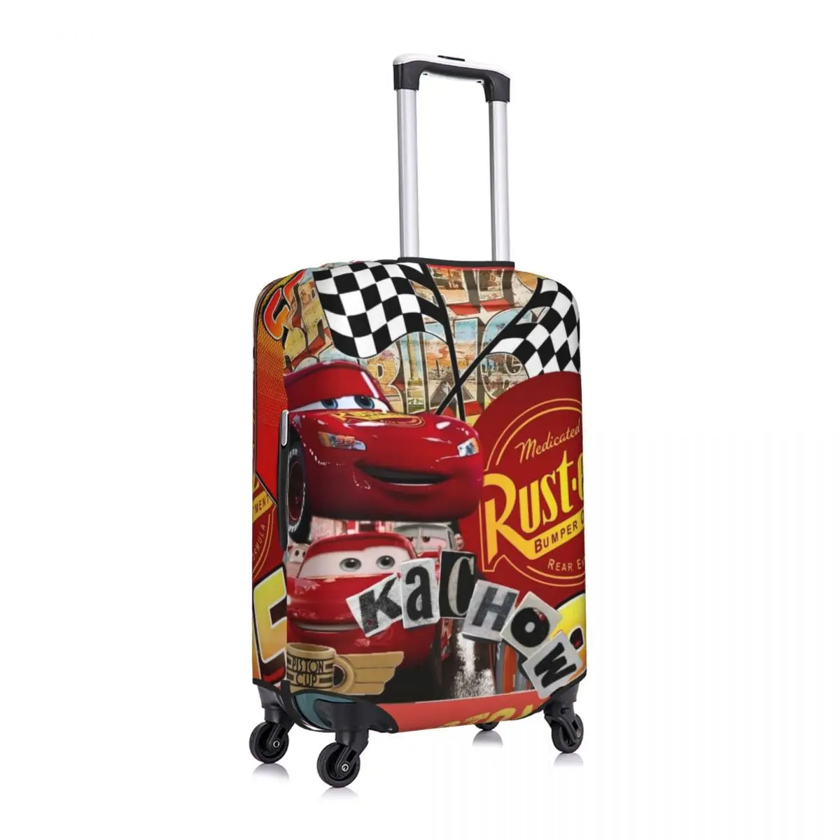 housse de valise personnalisée pixar cars lightning mcqueen, housse de protection anti poussière pour bagages de 18 à 32 pouces