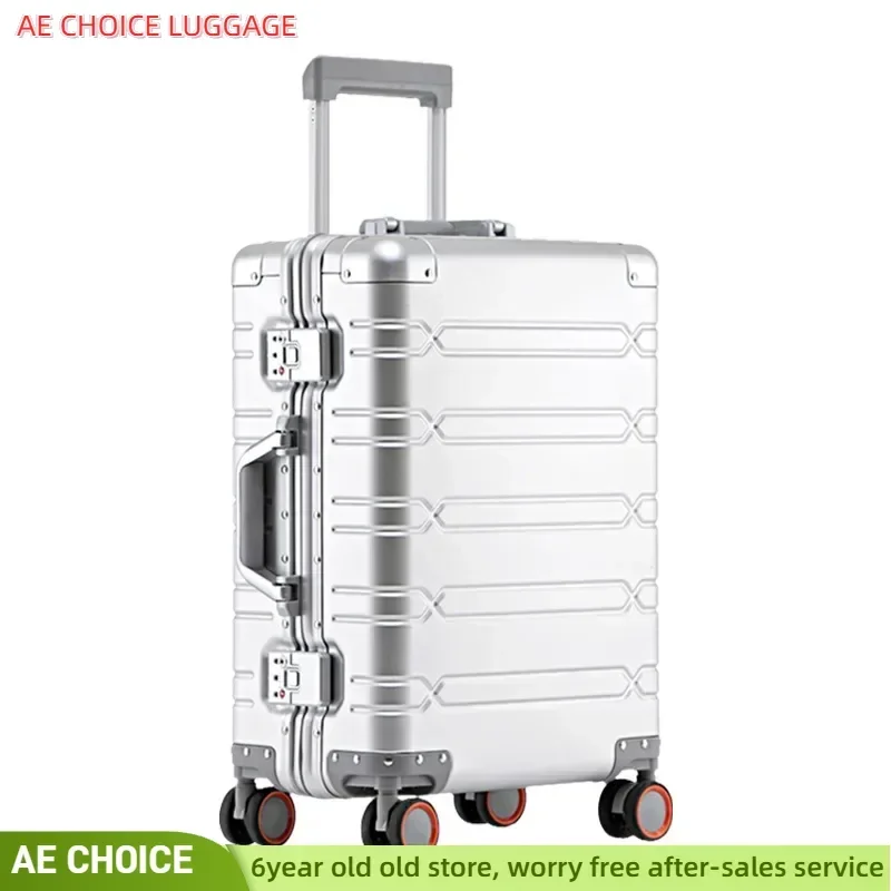 valise de voyage tout en aluminium de haute qualité, bagage à roulettes, bagage à roulettes, cabine à main, 100% po, 20 po, 24/29