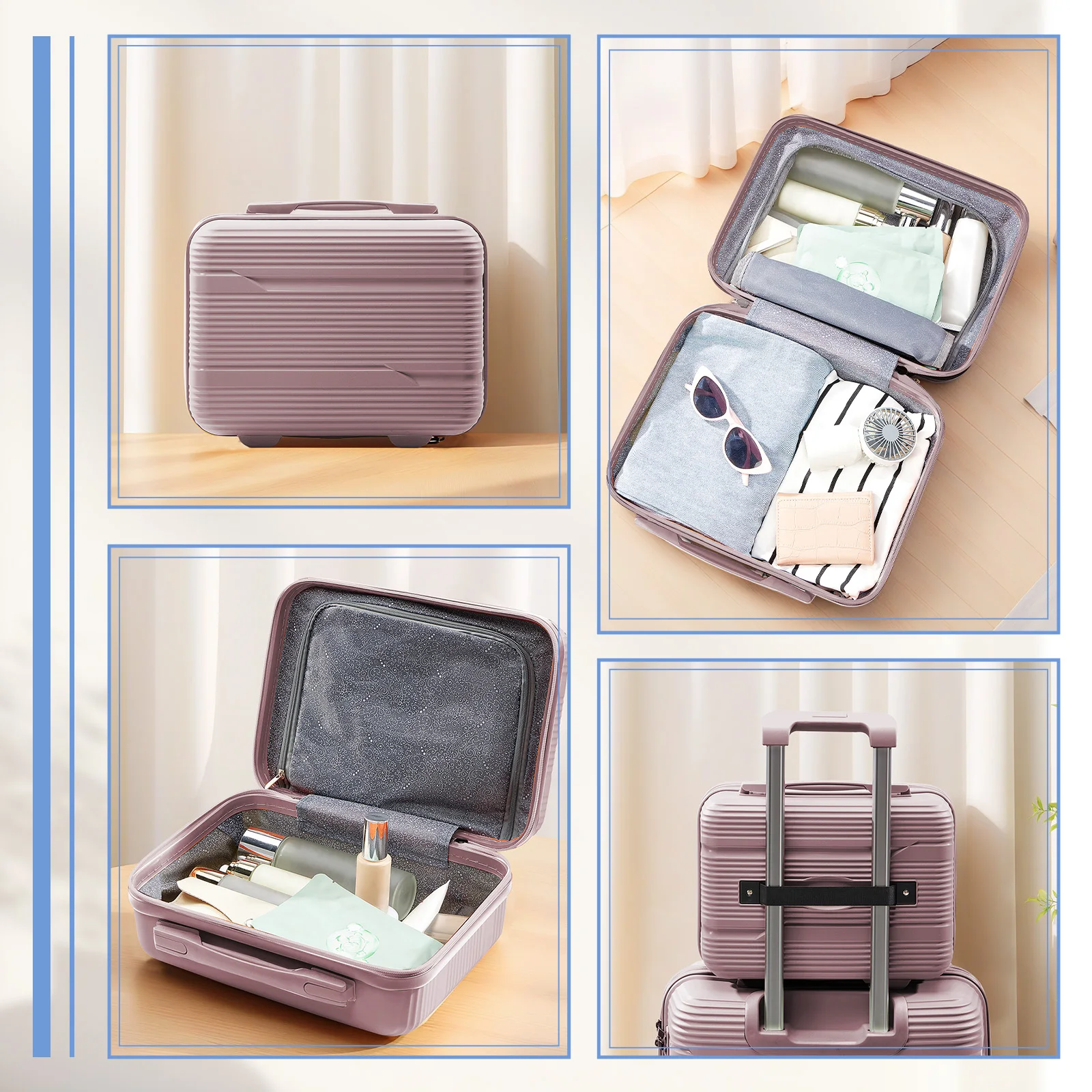 ensemble de valise de voyage à roulettes pour hommes et femmes, bagage à main, valise à roulettes, sac à dos, cabine d'embarquement, roues 20, 24, en effet, 3 pièces