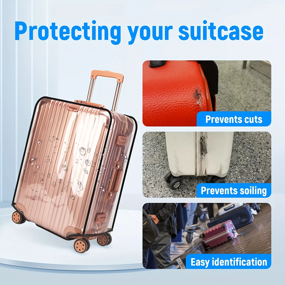 housse de protection transparente pour valise, imperméable, antichoc, épaisse et durable, accessoire de voyage