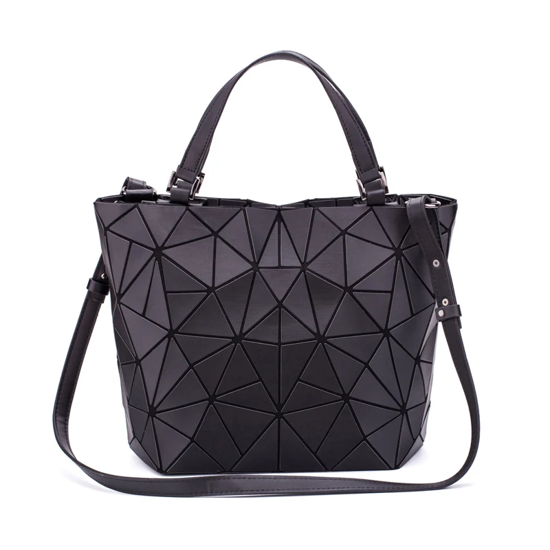 sac à main fourre tout pour femmes, sacs à bandoulière de grande capacité, sac à main géométrique mat, sac seau pliable