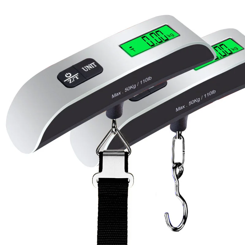Outil de balance électronique portable avec écran LCD numérique, valise de voyage, poids des bagages, balance des sacs, 110lb, 50kg