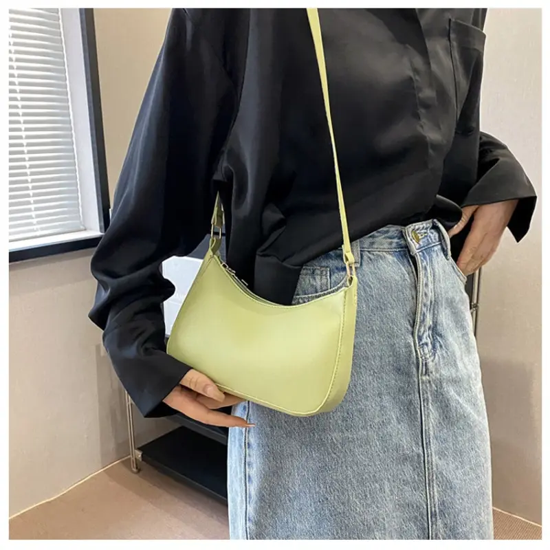 nouveaux sacs à main de mode pour femmes rétro couleur unie en cuir pu épaule sous les bras sac décontracté femmes sacs à main sac de créateur pour les femmes