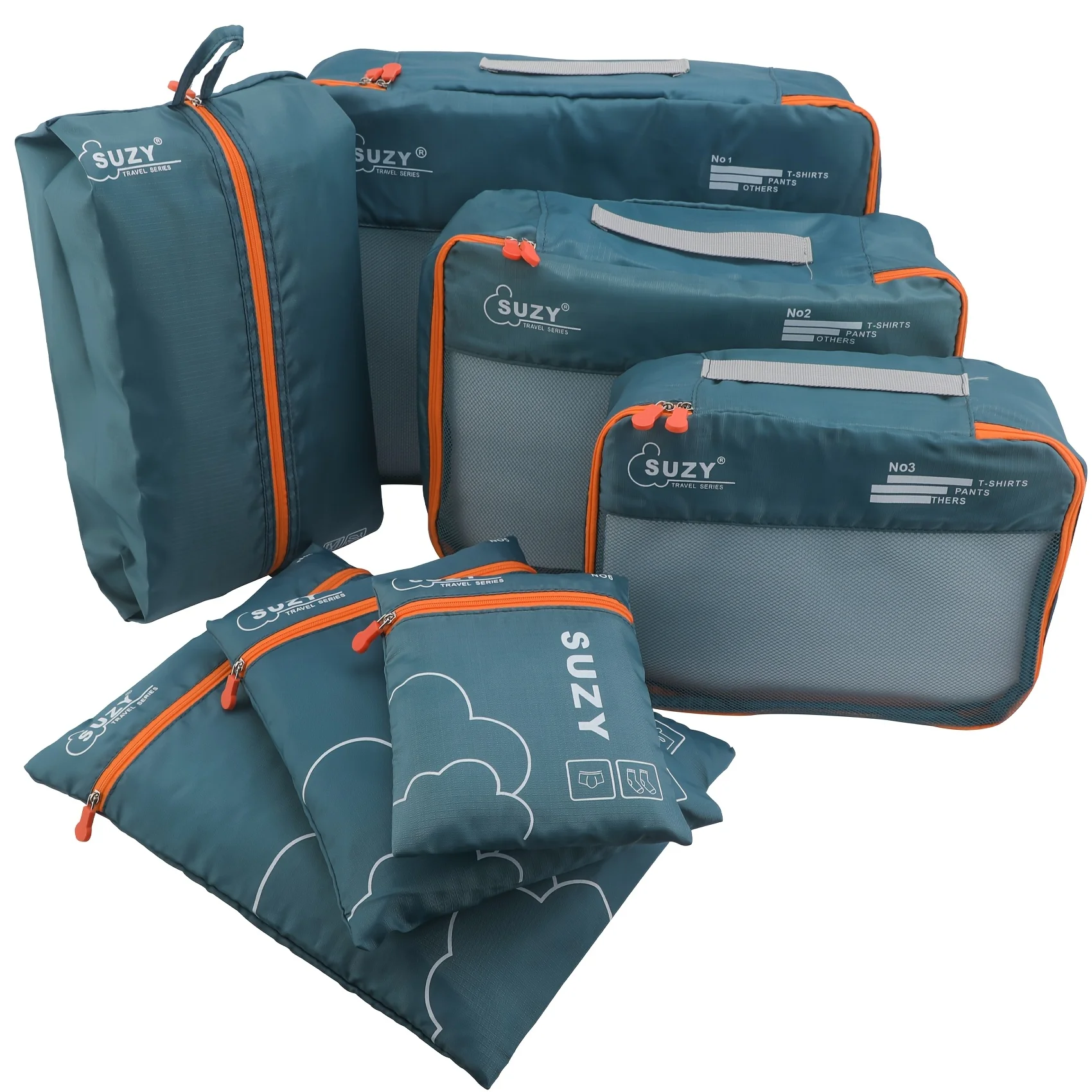 sac de rangement de voyage, ensemble de 7 pièces, valise portable, sac d'organisation, sac de rangement pour vêtements