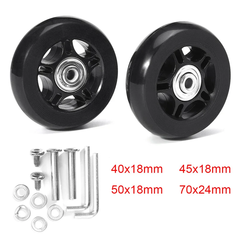 roulette de remplacement pour valise, 40/45/50/70mm, roue à vis, essieux durables, coulissants, flexibles