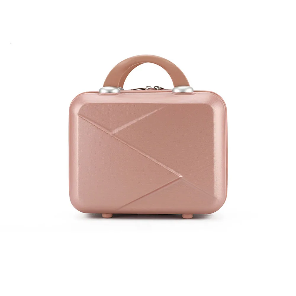 nouvelle valise de voyage pour femmes, 14 pouces, kaki/rose/argent/noir, petite valise de voyage pour femmes, matériau de compression, taille: 30 15 23cm