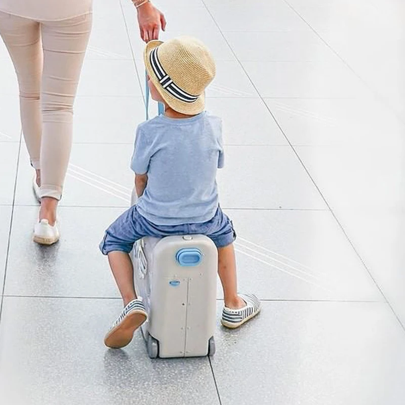 valise de cabine abs multifonctionnelle pour enfants, lit de voyage pour bébé, bagages pour enfants, peut s'asseoir et rouler, multi-usages