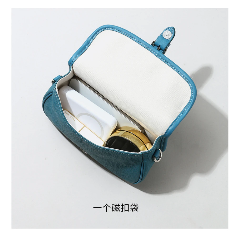 ins chic simple printemps été pochette à usage quotidien première couche en cuir de vache femmes sac à bandoulière petit loisirs beige rose sac à main
