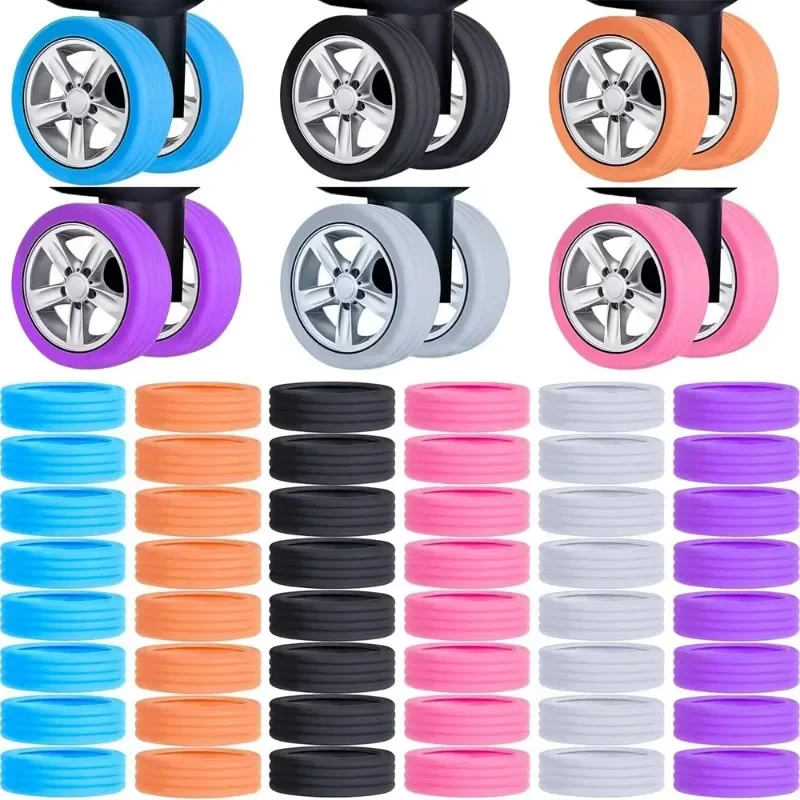 housse de protection de roue de bagage en silicone, couvre roues pour vos valises ou une chaise de bureau, roulettes durables et réduisent le bruit