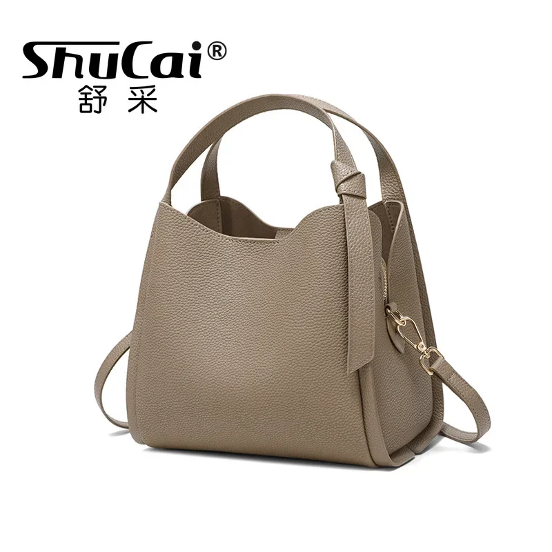 sac à main en cuir véritable pour femmes, sac seau à bandoulière en cuir de vache, sac de styliste pour femmes