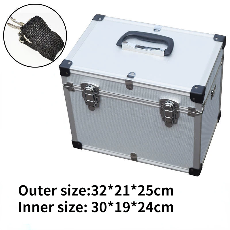 grande boîte à outils portable en aluminium pour équipement de sécurité, mallette de rangement pour matériel, valise avec bandoulière
