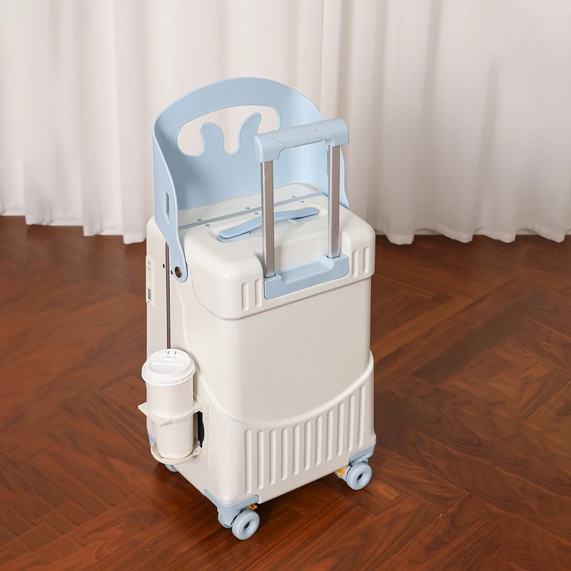 Valise avec siège pour enfants, peut s'asseoir sur les bagages, cadre en aluminium à ouverture frontale de 20 pouces, boîtier de chariot embarqué, nouvelle collection 2025