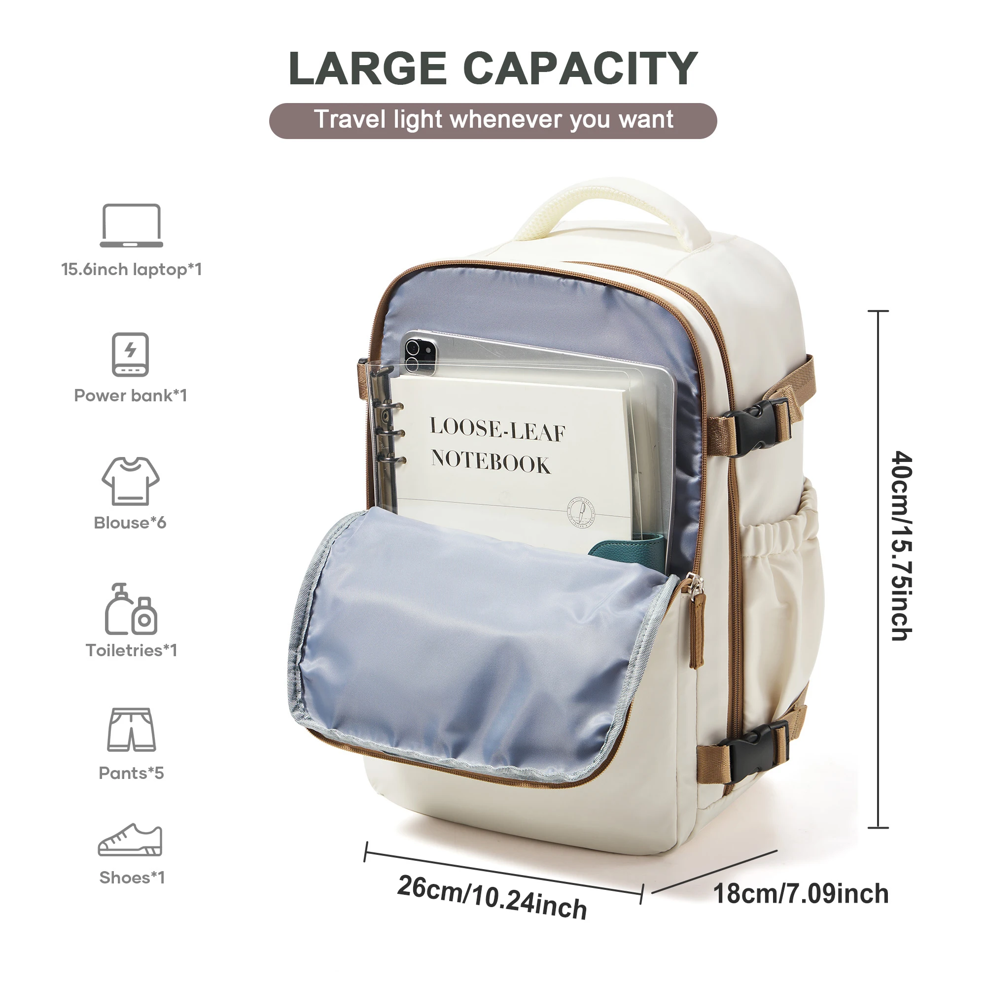 sac à dos de voyage pour cabine d'avion pour hommes et femmes, bagage à main, sacs pour ordinateur portable, wizzair, 40x30x20, 15.6 pouces