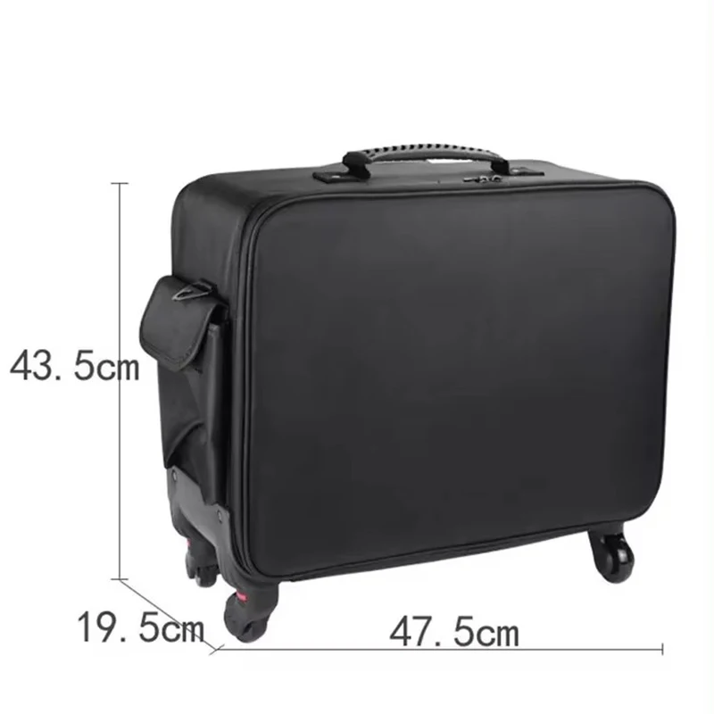 valise de voyage brodée multicouche de grande taille, valise de maquillage, valise cosmétique, valise à roulettes de rangement, beauté, manucure, sac à main