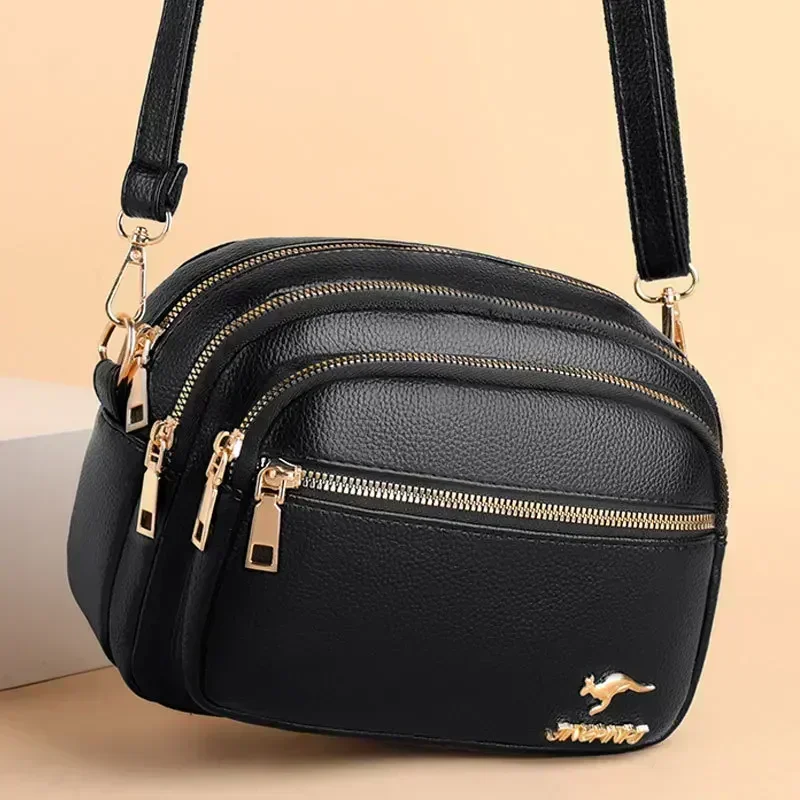 sac à main en cuir souple pour femme, multi poches, résistant à l'usure, haute qualité, sac messager initié, luxe, mode