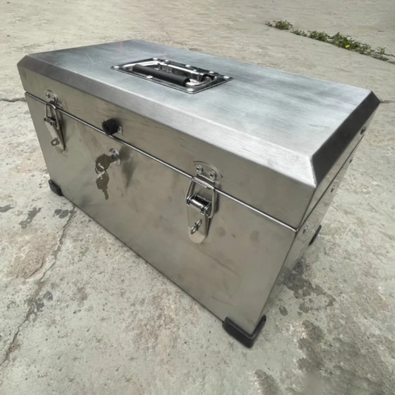 grande mallette à outils en acier inoxydable, valise de rangement multifonctionnelle pliante, boîte à outils pour électricien, étui rigide entièrement étanche