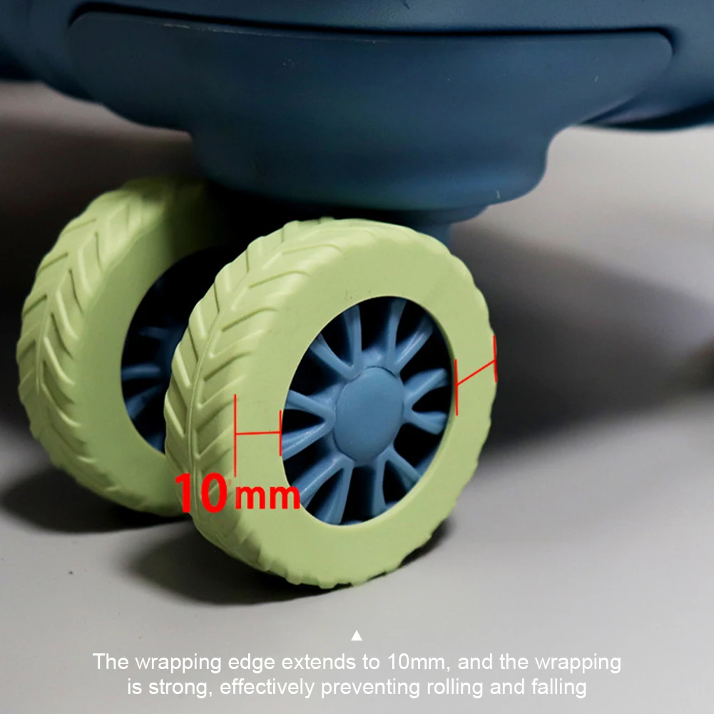 protecteur de roue en silicone, 4 pièces, compartiment à bagages, housse de protection de roue, boîtier de chariot, manchon à roulettes silencieux, accessoires de valise
