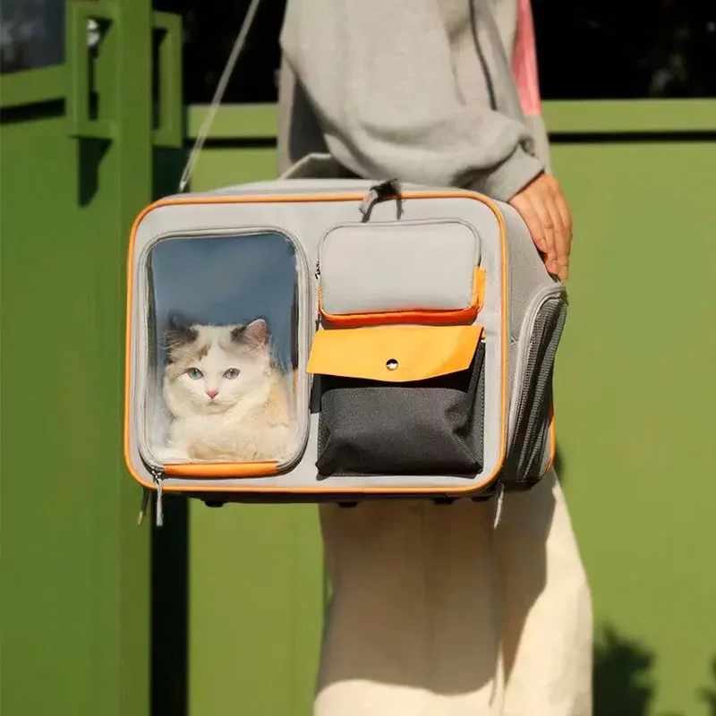 les animaux de compagnie sortir avec des chariots portables valises petits chiens chats peuvent utiliser des sacs valise pour chat haute apparence capsule spatiale de voyage