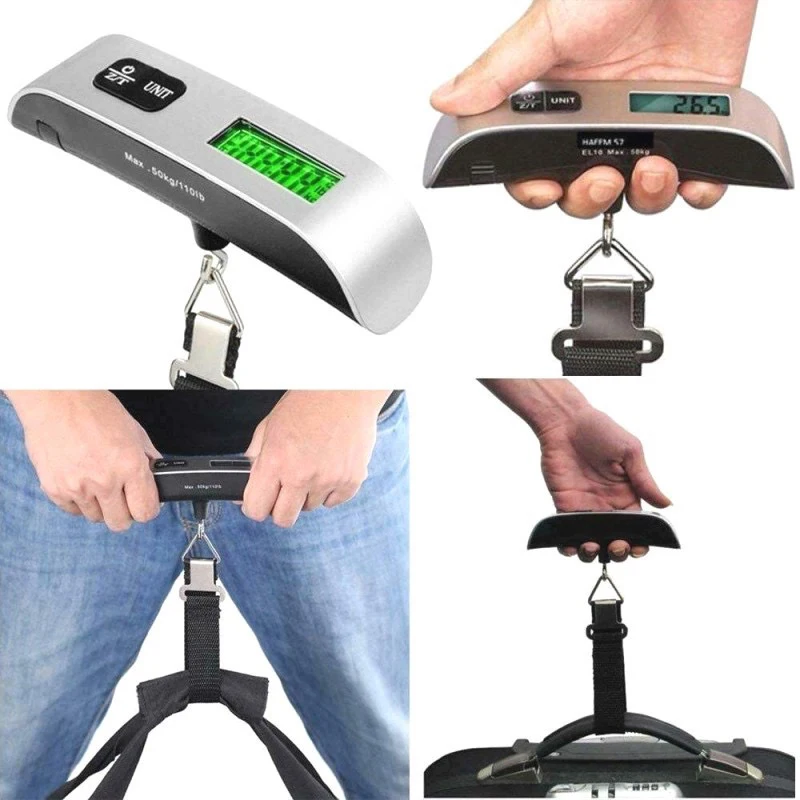 outil de balance électronique portable avec écran lcd numérique, valise de voyage, poids des bagages, balance des sacs, 110lb, 50kg