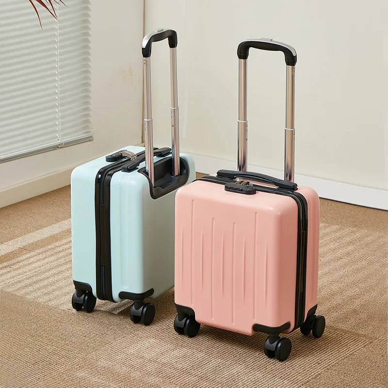 valise légère en cuir pour femmes de 14 pouces, mallette d'embarquement de voyage aérien, petite nouvelle boîte de mot de passe pour hommes, valises sur roulettes