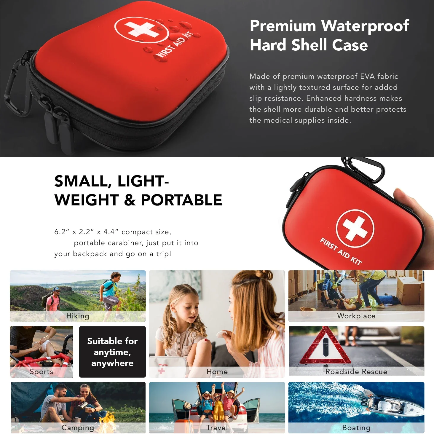sanke – sac de rangement vide pour premiers secours médicaux, petit sac eva en pu pour la maison, voyage en plein air, équipement de camping, survie médicale